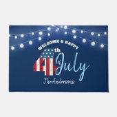 Vierde Patriotic Red White Blue USA Vlag Licht Deurmat (Voorkant)