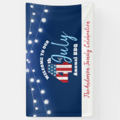 Vierde Patriotic Red White Blue USA Vlag Licht Spandoek (Verticaal)