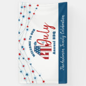 Vierde Patriotic Red White Blue USA Vlagsterren Spandoek (Verticaal)