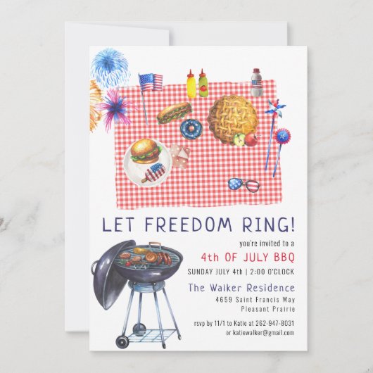 Vierde patriottische partij juli BBQ Kaart (Voorkant)