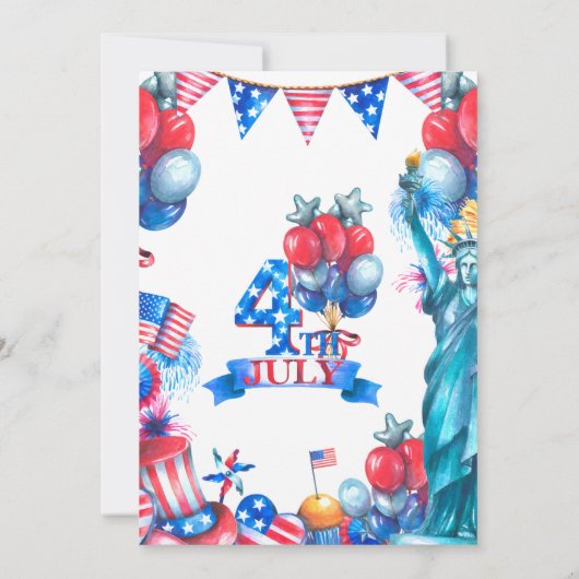 Vierde patriottische partij juli BBQ Kaart (Achterkant)