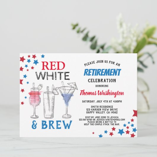 Vierde Pensioenfeest van juli Kaart (Staand voorkant)