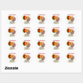 Vierde Pizza Party Birthday Tshirts en Gifts Ronde Sticker (Vel)