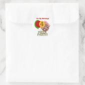 Vierde Pizza Party Birthday Tshirts en Gifts Ronde Sticker (Tas)