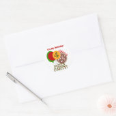 Vierde Pizza Party Birthday Tshirts en Gifts Ronde Sticker (Envelop)