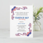 Vierde Pool Party Red, Blue and White Invi Kaart (Staand voorkant)