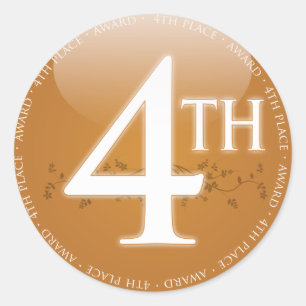 Vierde Prijs (4e Prijs) Ronde Sticker