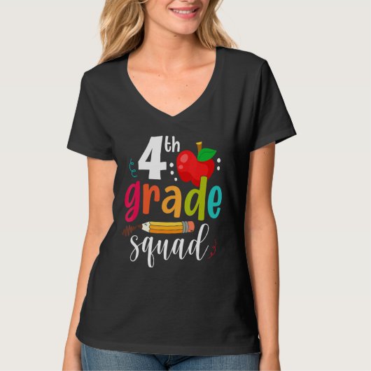 Vierde rangnummer terug naar school 4e graad t-shirt (Voorkant)