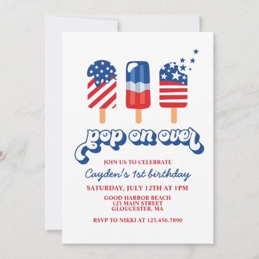 Vierde Rode Blauwe Dag juli Kaart (Voorkant)