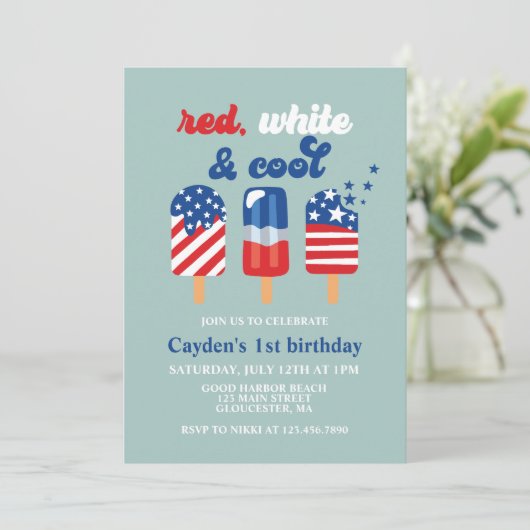 Vierde Rode Blauwe Dag juli Kaart (Staand voorkant)