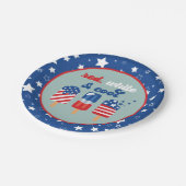 Vierde Rode Blauwe Dag juli Papieren Bordje (Gekanteld)