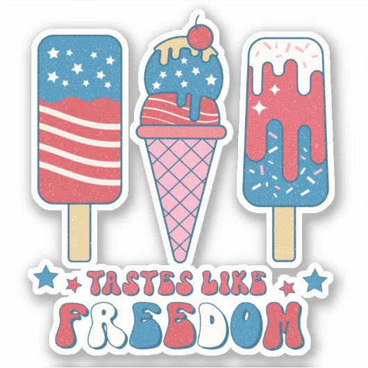 Vierde Rode Blauwe Kastjes zoals vrijheid Sticker (Voorkant)
