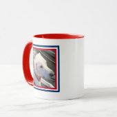 Vierde Rode Blauwe Kute Dog met scarf van juli Mok (Voorkant links)