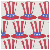 Vierde Rode Blauwe Patriottische Oom Sam Tophat Stof (Close Up)