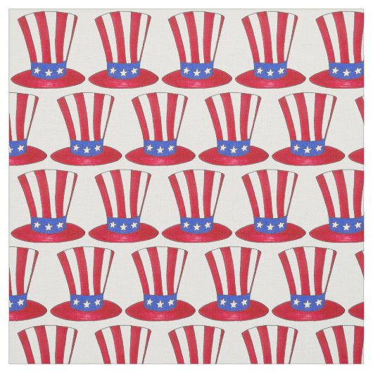 Vierde Rode Blauwe Patriottische Oom Sam Tophat Stof (Swatch)