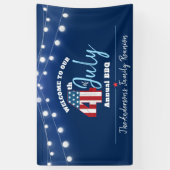 Vierde Rode Blauwe Patriottische Zeevlaglampjes Spandoek (Verticaal)