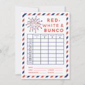 Vierde Rode Witte en Bunco kaart van juli (Voorkant)