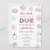 Vierde Rode Witte Familie Partij in Baby shower in Kaart (Voorkant)