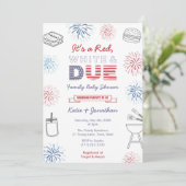 Vierde Rode Witte Familie Partij in Baby shower in Kaart (Staand voorkant)