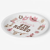 Vierde Rodeo Roze Western Cowboy 4e Verjaardag Papieren Bordje (Gekanteld)