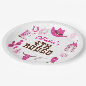 Vierde Rodeo Roze Western Cowboy 4e Verjaardag Papieren Bordje (Gekanteld)