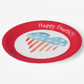 VIERDE RONDE RED (HEART FLAG) PAPIER BORDEN HAPPY PAPIEREN BORDJE (Gekanteld)
