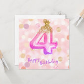 Vierde roze Paarse goudmeisjes Kaart (Voorkant / Achterkant in situ)