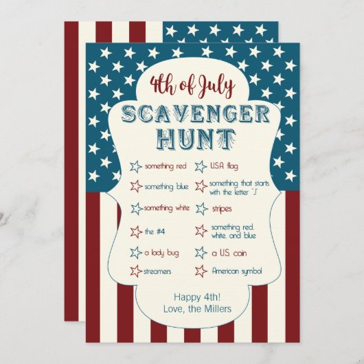 Vierde speeldag juli | Scavenger Hunt (Voorkant / Achterkant)