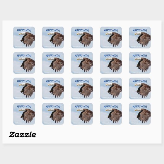 Vierde stickers van juli met Bald Eagle (Vel)