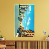 Vierde straat in Santa Rosa, CAS-anta Rosa, CA Canvas Afdruk (Insitu (Woonkamer))