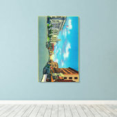 Vierde straat in Santa Rosa, CAS-anta Rosa, CA Canvas Afdruk (Insitu (Houten vloer))