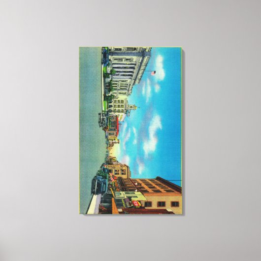 Vierde straat in Santa Rosa, CAS-anta Rosa, CA Canvas Afdruk (Voorkant)