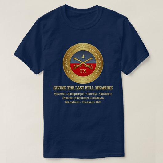 Vierde Texas Cavalry (gevechtsuiteer) T-shirt (Design voorkant)