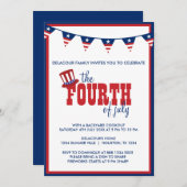 Vierde trieste trieste banenuitnodiging van juli kaart (Voorkant / Achterkant)