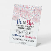 Vierde trieste trimester van juli reclamebord met voetstuk (Voorkant)