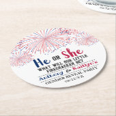 Vierde trieste trimester van juli ronde kartonnen onderzetter (Gebogen)