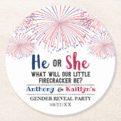 Vierde trieste trimester van juli ronde kartonnen onderzetter (Voorkant)