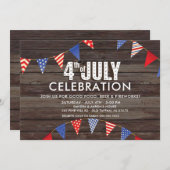 Vierde trieste verjaardag van de feestdag van juli kaart (Voorkant / Achterkant)