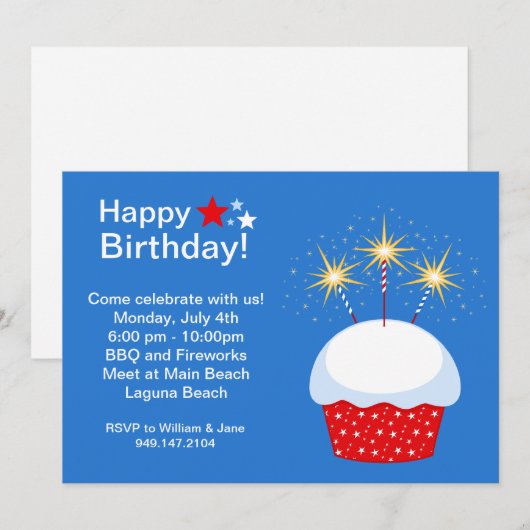 Vierde uitnodiging van Birhday Party (Voorkant / Achterkant)