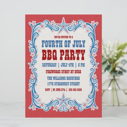  vierde uitnodiging van de BBQ van juli (Staand voorkant)