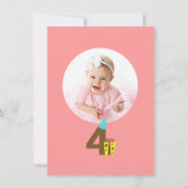 Vierde uitnodiging van de 'Girl's Cute Pink Party' (Achterkant)