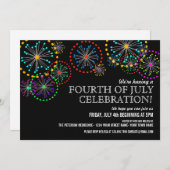 Vierde uitnodiging van Fireworks Party van juli (Voorkant / Achterkant)