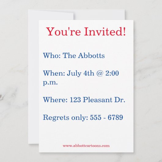 Vierde uitnodiging van juli (Achterkant)