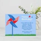 Vierde uitnodiging van Pinwheels Birthday Party (Staand voorkant)