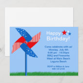 Vierde uitnodiging van Pinwheels Birthday Party (Voorkant / Achterkant)