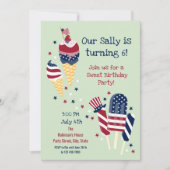 Vierde uitnodiging voor de Girl Party - Sweet Birt (Voorkant)