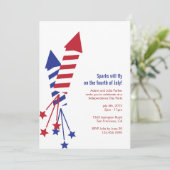 Vierde Uitnodiging Vuurwerk Rockets BBQ van juli (Staand voorkant)