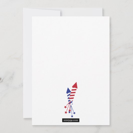 Vierde Uitnodiging Vuurwerk Rockets BBQ van juli (Achterkant)