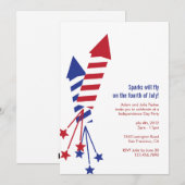 Vierde Uitnodiging Vuurwerk Rockets BBQ van juli (Voorkant / Achterkant)