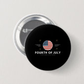 Vierde van 4 juli Amerikaanse vlag USA Ronde Button 5,7 Cm (Voorkant /achterkant)